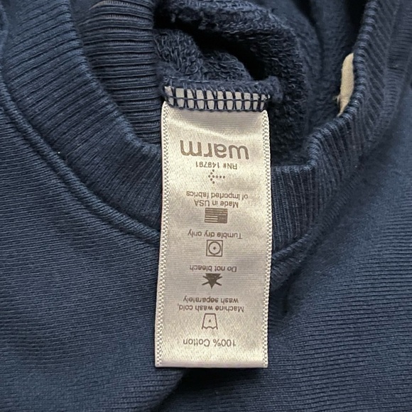 WARM NY Navy Wide Sleeve Wide Leg Jumpsuit elastic Waist Pockets Soft Knit XS - Picture 7 of 8